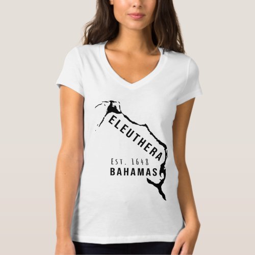 Eleuthera Map Island Bahamas Minimalist Souvenirs T_Shirt