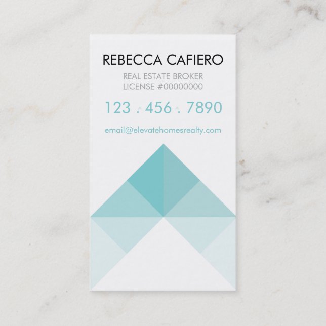 Elevate Homes Realty customizable business cards (Back)