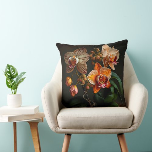 Elevate Your Bedroom with a Luxurious Dark Floral  Throw Pillow