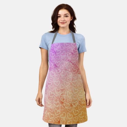 Elevate Your Culinary Style Vintage Pink Hearts Apron