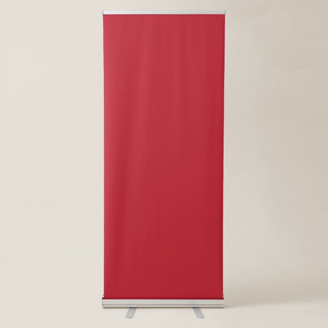Elevate Your Design a Red Background and White  Retractable Banner (Front)
