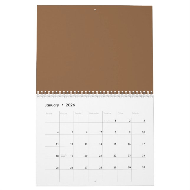 Elevate Your Design with a Brown Background Calendar (Jan 2026)
