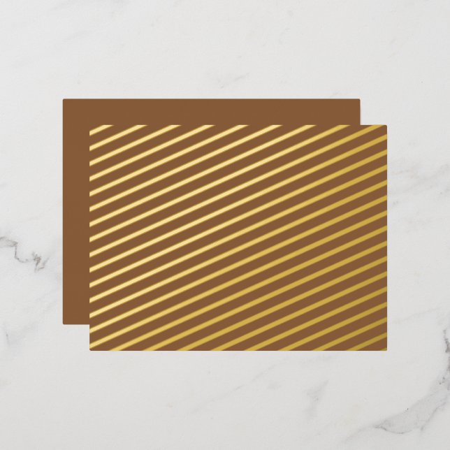 Elevate Your Design with a Brown Background Foil Holiday Postcard (Front/Back)
