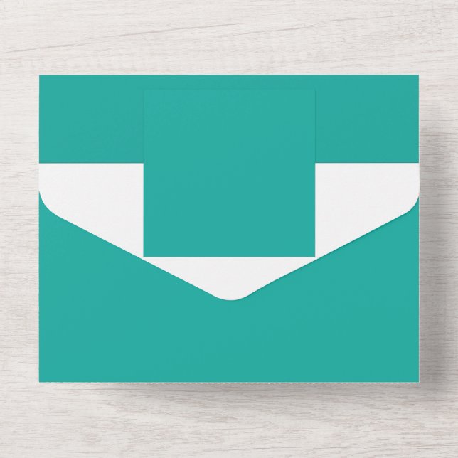 Elevate Your Design with a Green Background  All In One Invitation (Back)