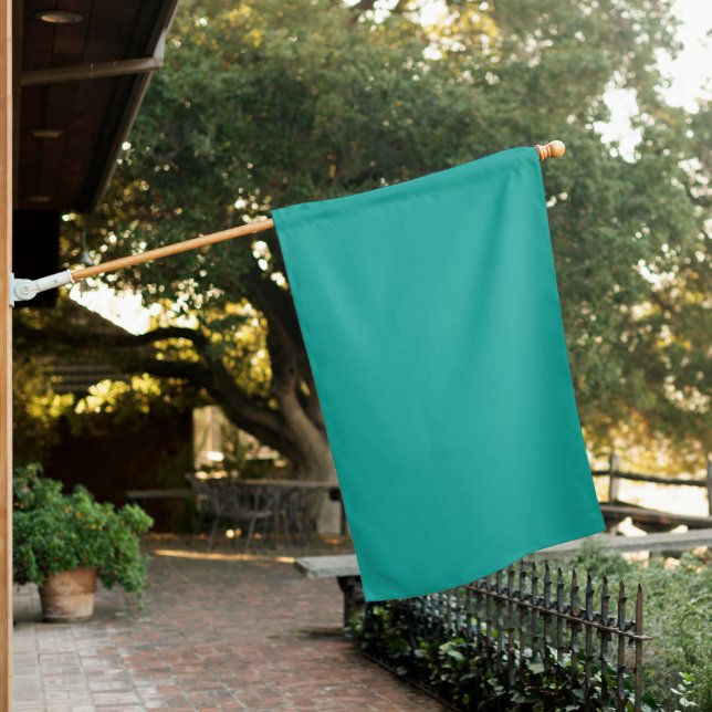 Elevate Your Design with a Green Background  House Flag (In SItu)