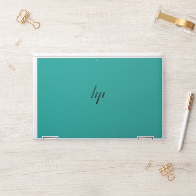 Elevate Your Design with a Green Background  HP Laptop Skin (Desk)