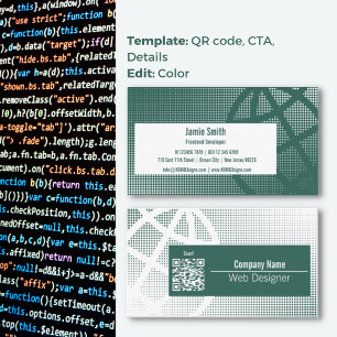 Elevate Your Digital Brand: Green Web Designer Business Card