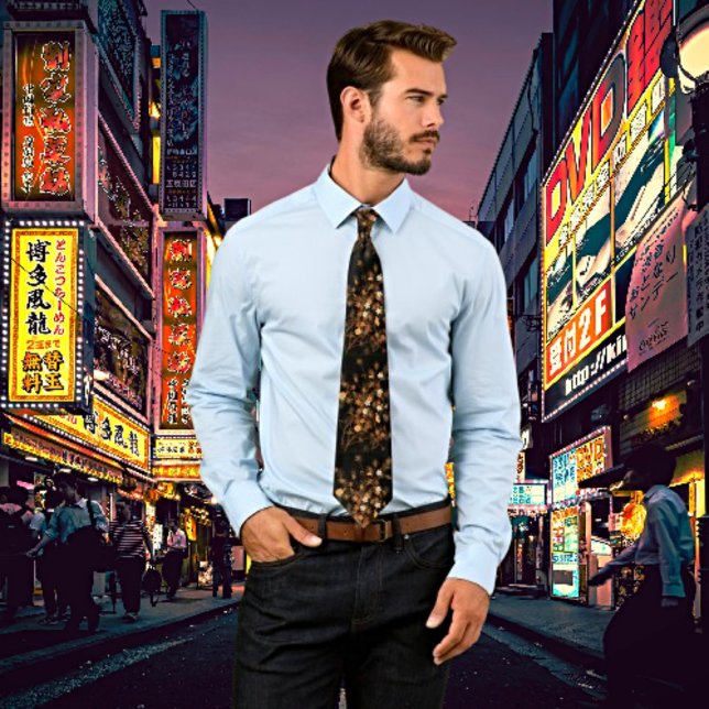 Elevate Your Elegance: Japanese Autumn Flowers  Neck Tie (Creator Uploaded)