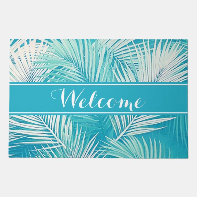Elevate Your Entryway with Palm Fronds Doormat (Front)
