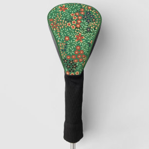 Elevate Your Golf Experience-Green Japanese Floral Head Cover
