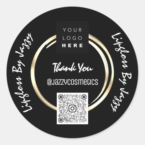Elevate Your Gratitude with Black Gold VIP Thank  Classic Round Sticker