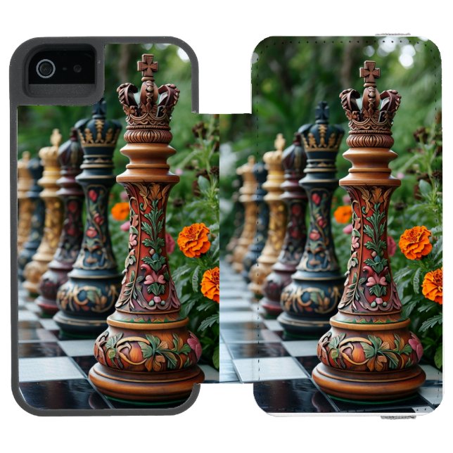 Elevate Your iPhone Game with a Chess-Inspire Case (Folio Open)