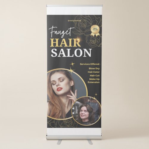 Elevate Your Look Salon Name Retractable Banner