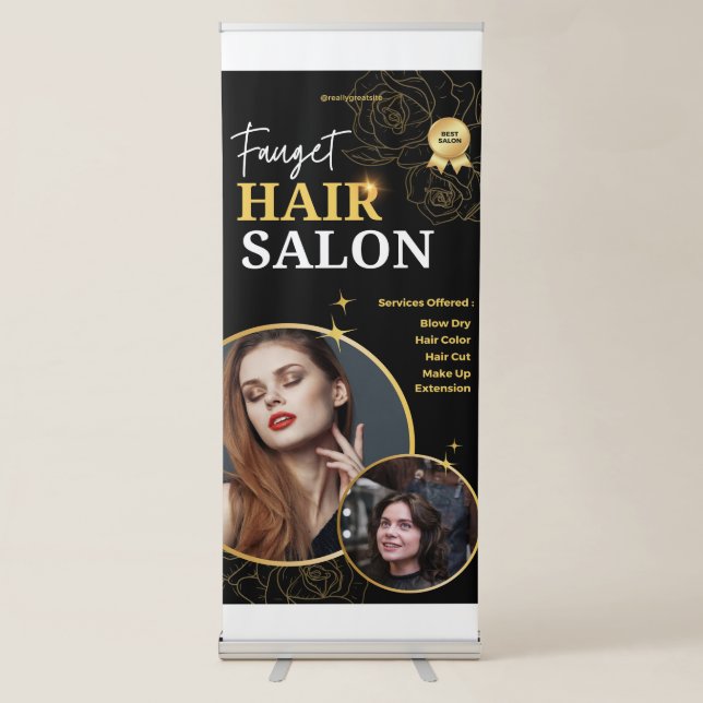 Elevate Your Look: [Salon Name] Retractable Banner (Front)