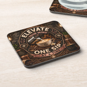 Elevate Your Mind One Sip At A Time Beverage Coaster