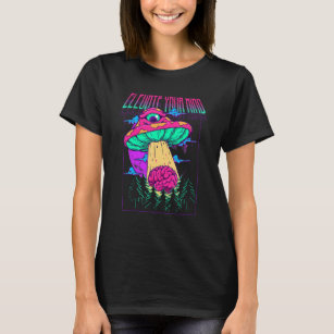Elevate Your Mind Psychedelic UFO Mushroom Alien A T-Shirt