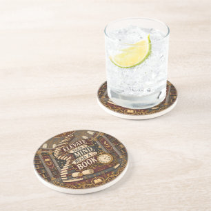 Elevate Your Mind Read A Book Coaster