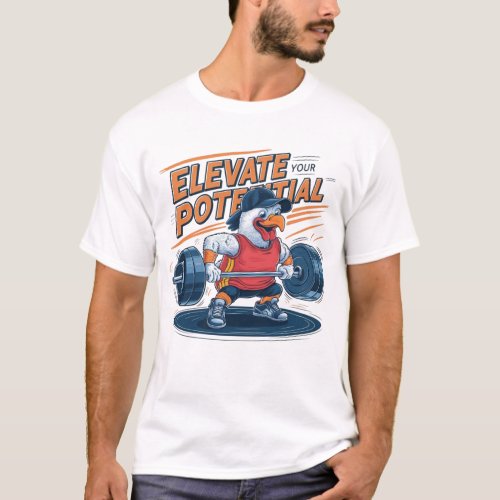 Elevate Your Potential with Chicken Barbell T_Shirt