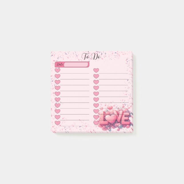 Elevate Your Productivity with Valentine's Day Post-it Notes (Front)
