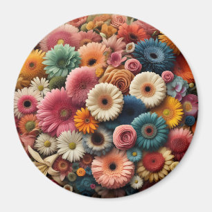Elevate Your Space Colorful Gerbera Daisy Floral  Magnet