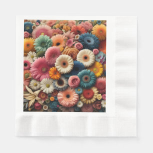 Elevate Your Space Colorful Gerbera Daisy Floral Napkins