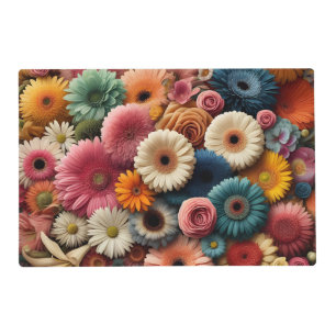 Elevate Your Space Colorful Gerbera Daisy Floral Placemat
