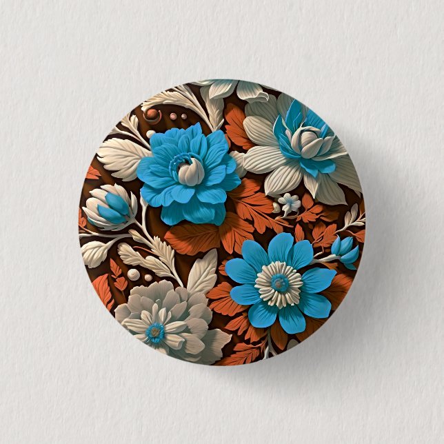 Elevate Your Style with Boho Floral Elegance Button (Front)