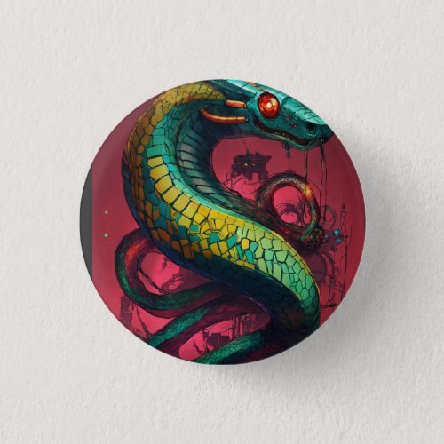 Elevate Your Style with our Robot Snake Design  Button