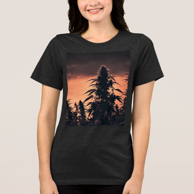 Elevate Your Style with the Cannabis Hill Silhouet Tri-Blend Shirt (Front)