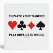Elevate Your Thinking Play Duplicate Bridge 3 Ring Binder (Front)