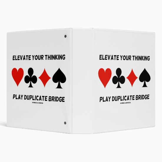 Elevate Your Thinking Play Duplicate Bridge 3 Ring Binder