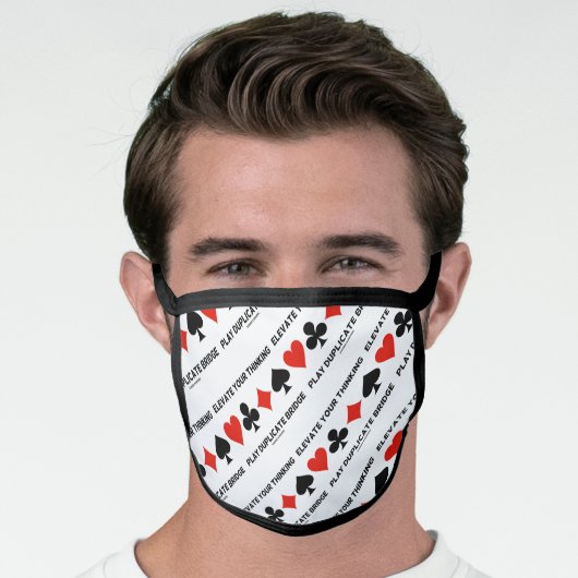 Elevate Your Thinking Play Duplicate Bridge Face Mask (Worn Him)