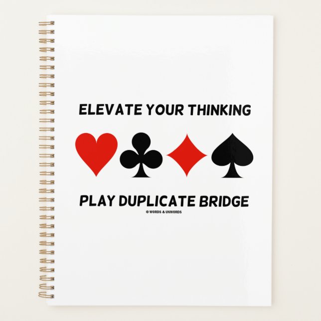 Elevate Your Thinking Play Duplicate Bridge Planner (Front)