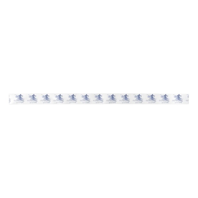 Elevate Yourself Fun Skiing Inspirational Quote Satin Ribbon (Front)