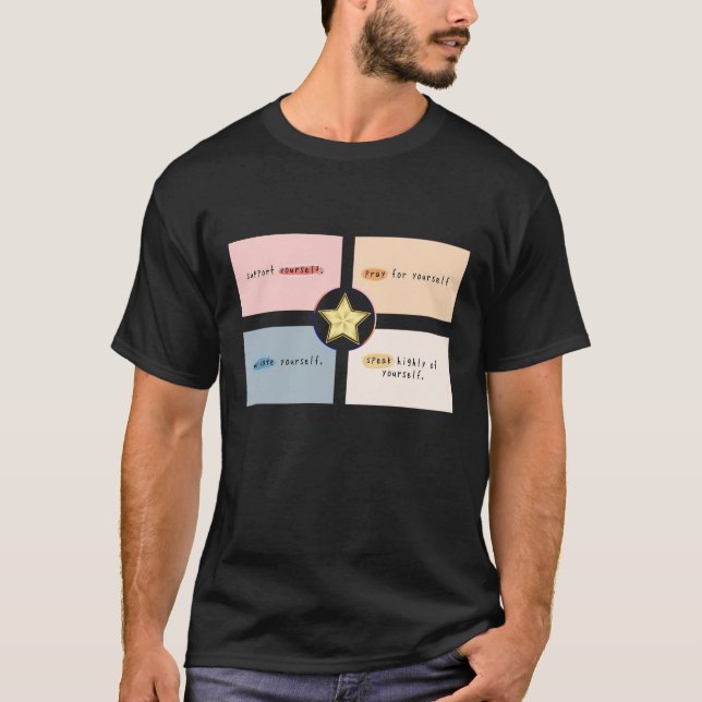 Elevate Yourself: Inspirational Text Design T-Shirt (Front)