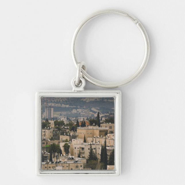 Elevated city view from Jerusalem YMCA tower Keychain (Front)