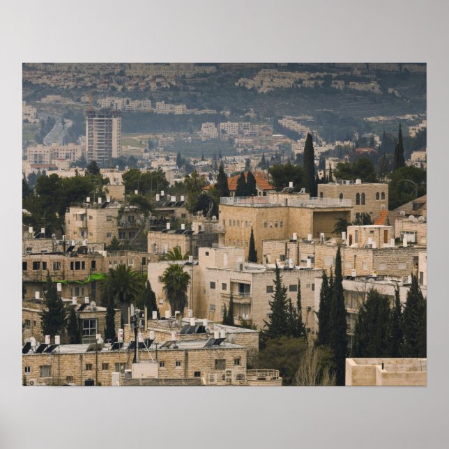 Elevated city view from Jerusalem YMCA tower Poster (Front)