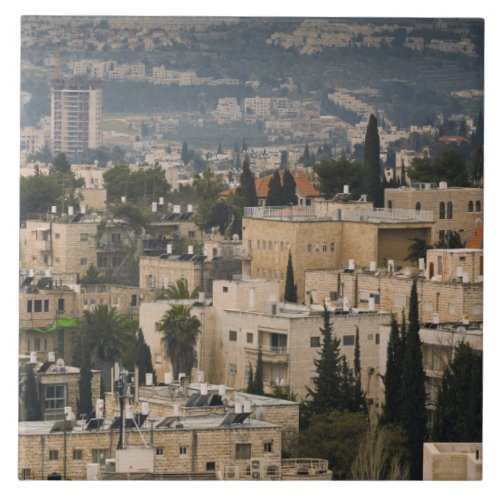 Elevated city view from Jerusalem YMCA tower Tile