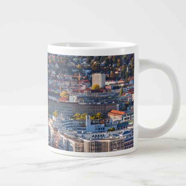 Elevated City View of Stuttgart Giant Coffee Mug (Right)