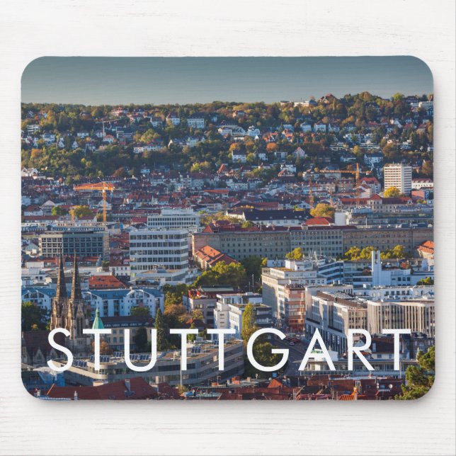Elevated City View of Stuttgart Mouse Pad (Front)