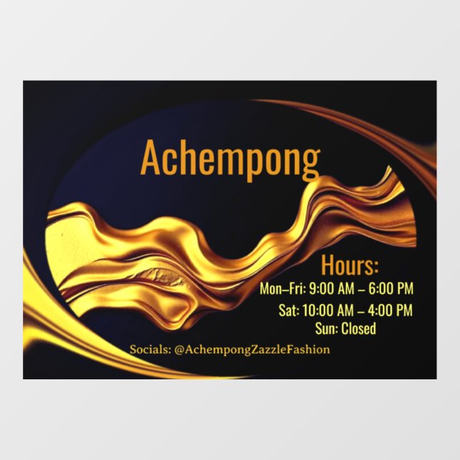 Elevated Elegance: Achempong Luxury Gold Wave Wind Window Cling (Sheet)