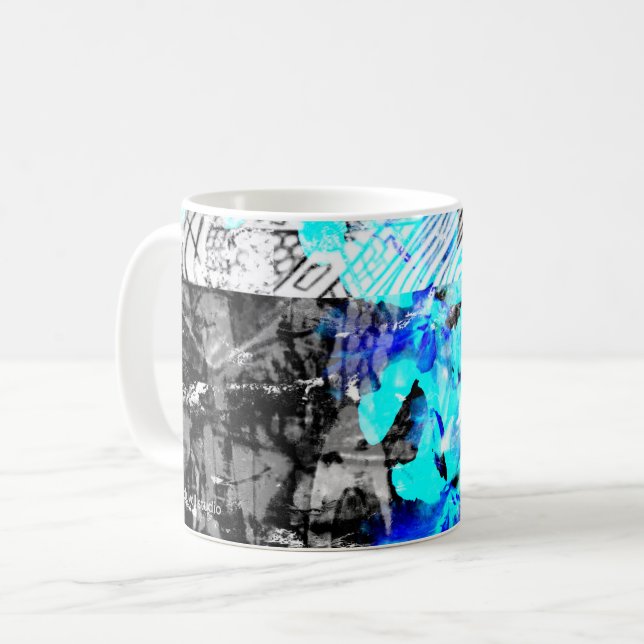 "Elevated Focus" coffee mug abstract art by Duvall (Front Left)