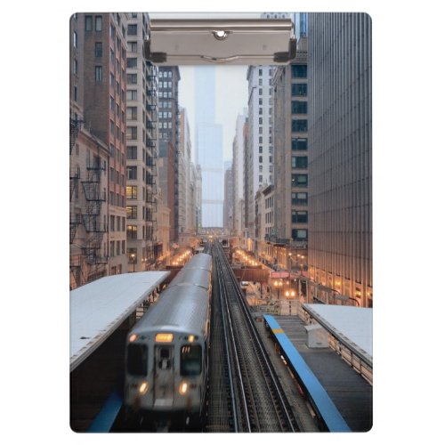 Elevated rail in downtown Chicago over Wabash Clipboard