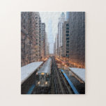 Elevated Rail In Downtown Chicago Over Wabash Jigsaw Puzzle at Zazzle