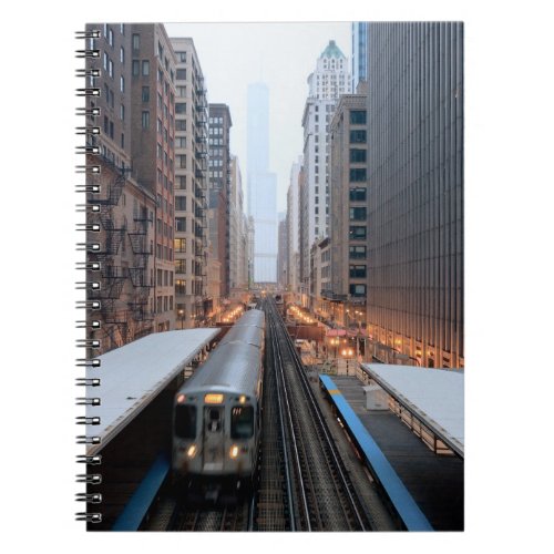 Elevated rail in downtown Chicago over Wabash Notebook
