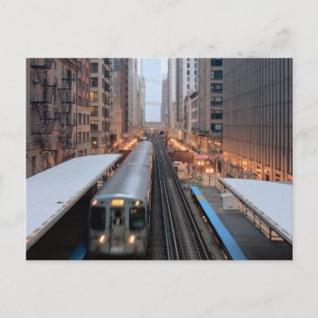Elevated Rail In Downtown Chicago Over Wabash Postcard by iconicchicago at Zazzle