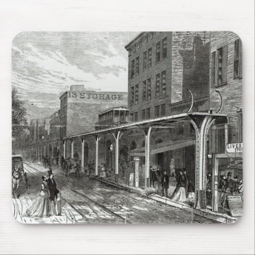Elevated Railway in Greenwich Street New York Mouse Pad
