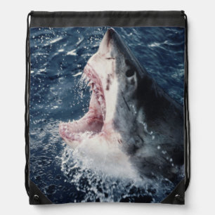 Elevated Shark mouth open Drawstring Bag