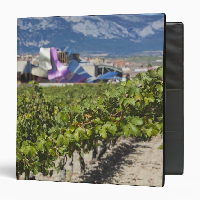 Elevated town view and Hotel Marques de Riscal 3 Ring Binder (Front/Inside)