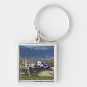 Elevated town view and Hotel Marques de Riscal Keychain